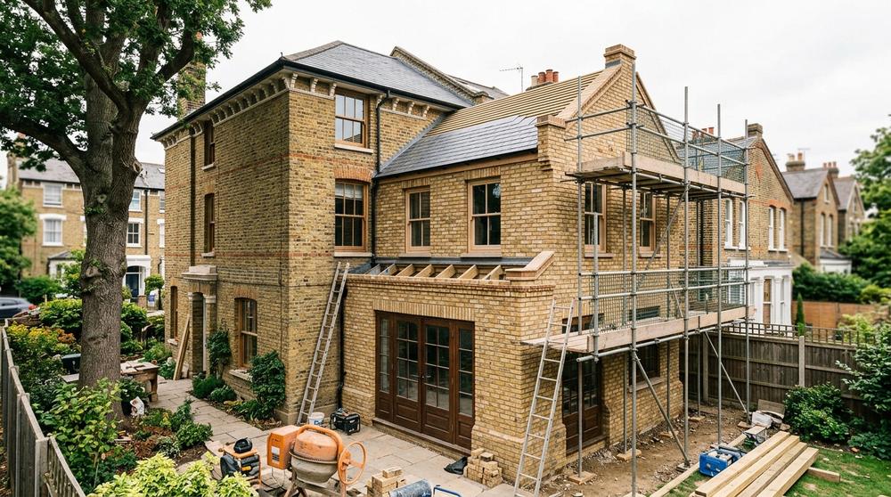 Extension work in a conservation area