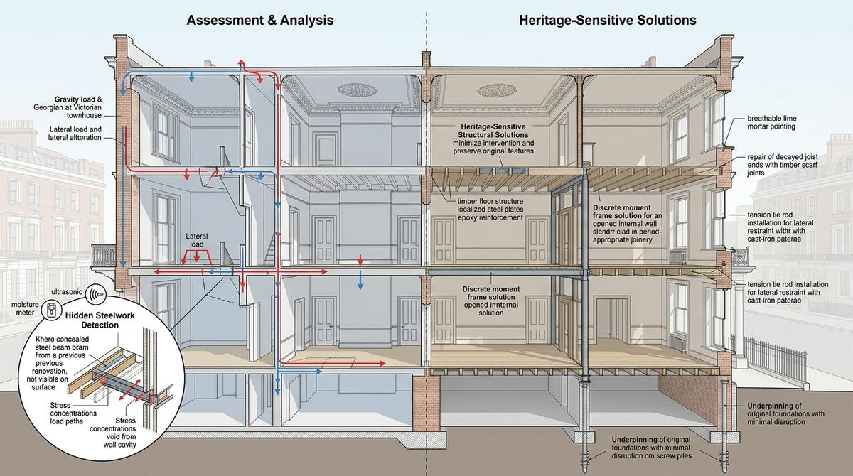 How Do Structural Engineers Assess Listed Townhouses in Kensington?