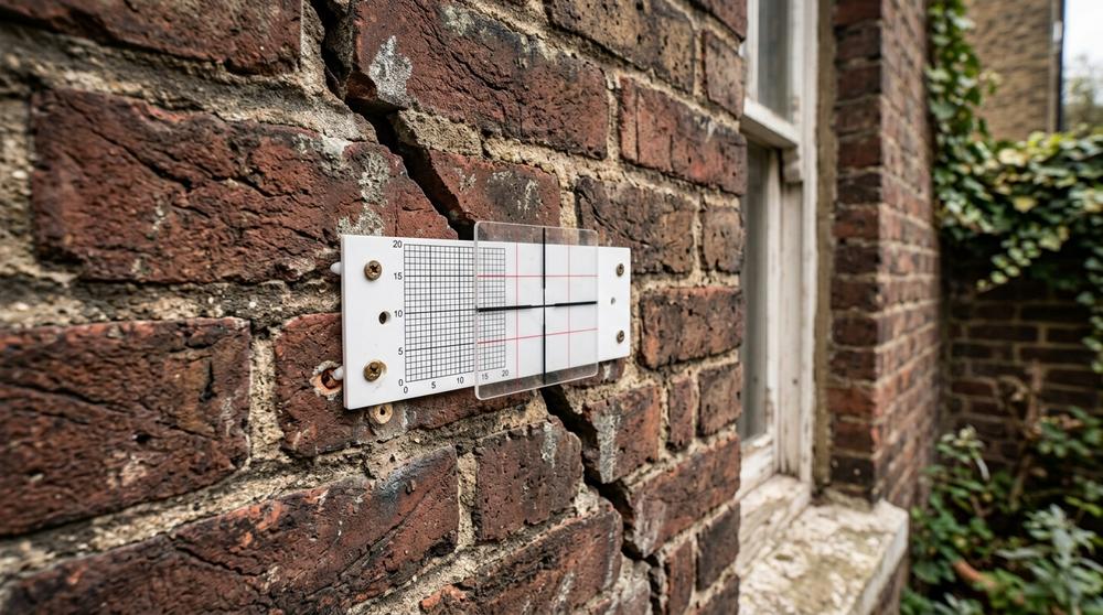 Crack monitoring on a Victorian terrace wall